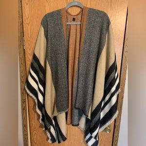 Striped poncho